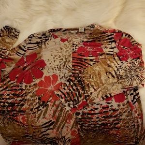 Laura Ashley woman 3X button up long sleeve blouse